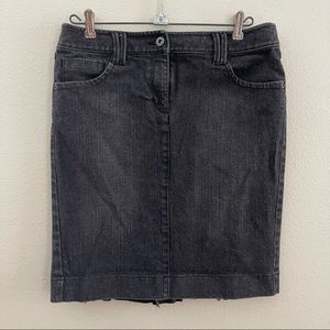 Loft Black Denim Pencil Skirt, Size 2, EUC